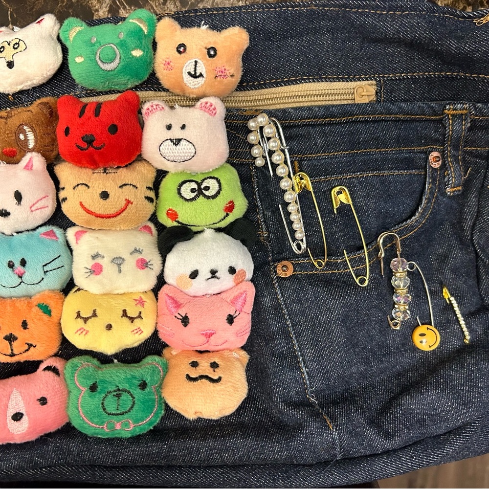 Denim teddy bear bags, crossbody bags - Picture 2 of 6